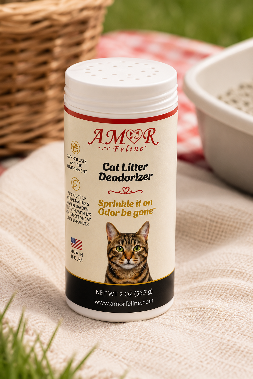 AMOR FELINE cat litter deodorizer canister